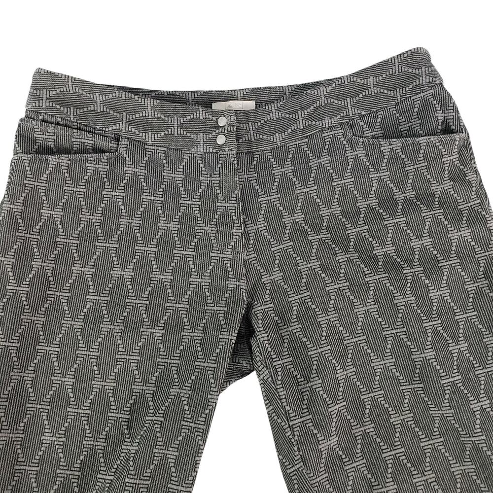 Adidas Golf Advance Brocade Pull on Ankle Pants Womens Size Large Gray Pattern